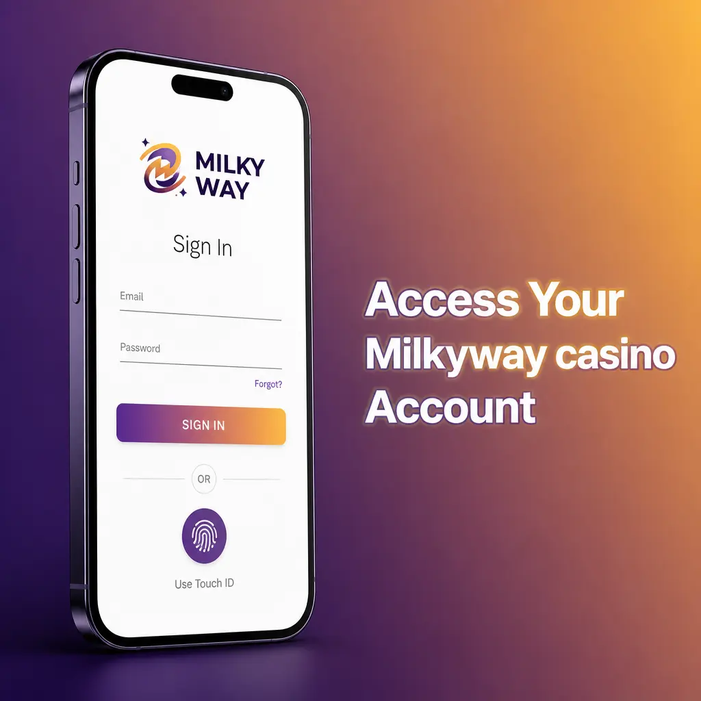 Login screen for Milkyway Casino account showing fields for email or phone and password entry