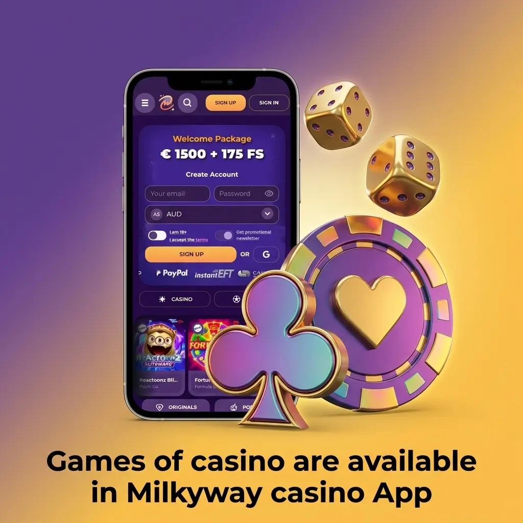 Milkyway Casino app game lobby with slots, live casino, table games, jackpots and filters