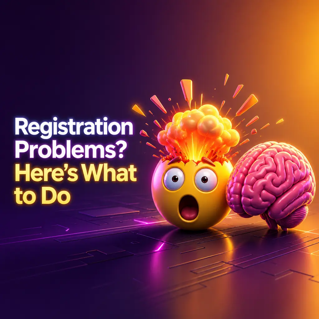 Table of common registration issues and fixes, including email verification, SMS codes, and account errors