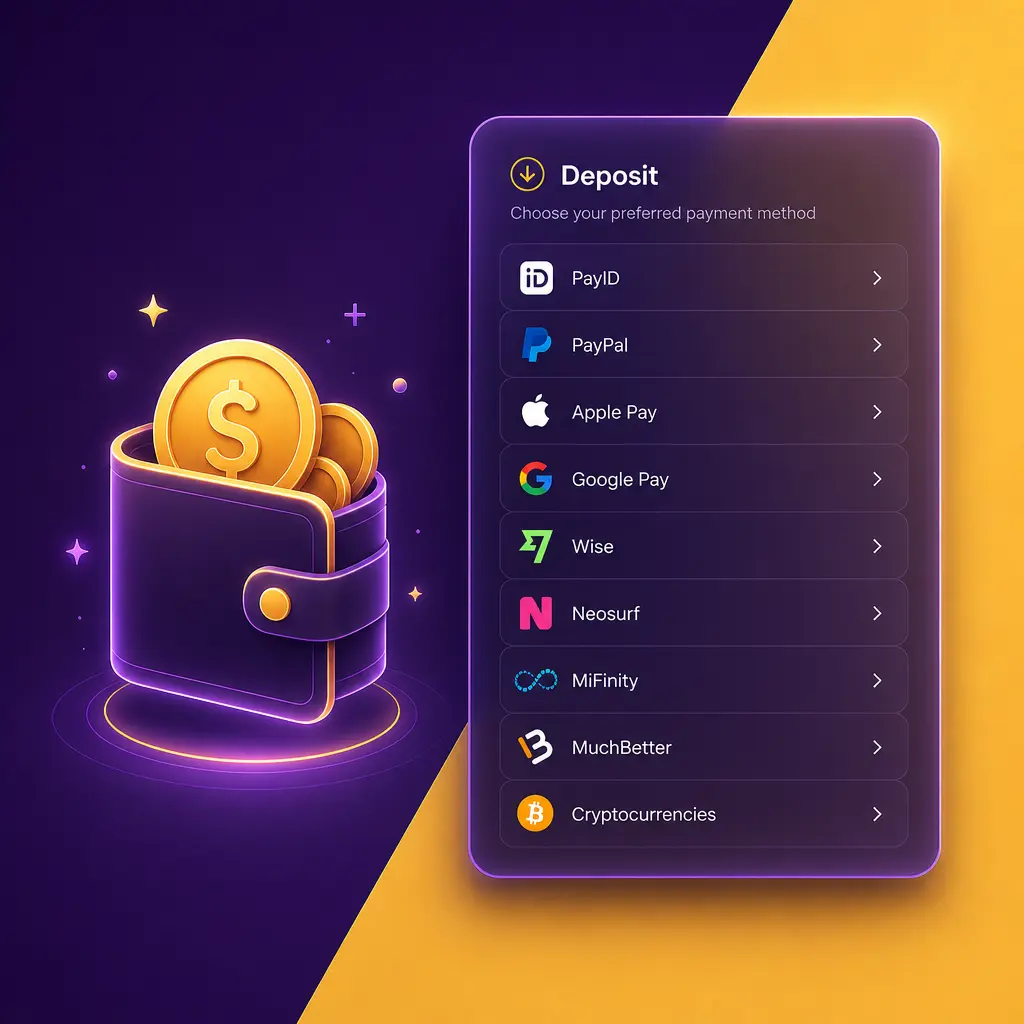 Withdrawal methods at Milkyway Casino, showing minimum payout limits, crypto and PayID options, and wagering requirements.